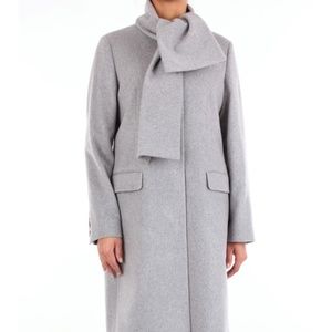 ELEVENTY Wool Overcoat with Scarf collar detail